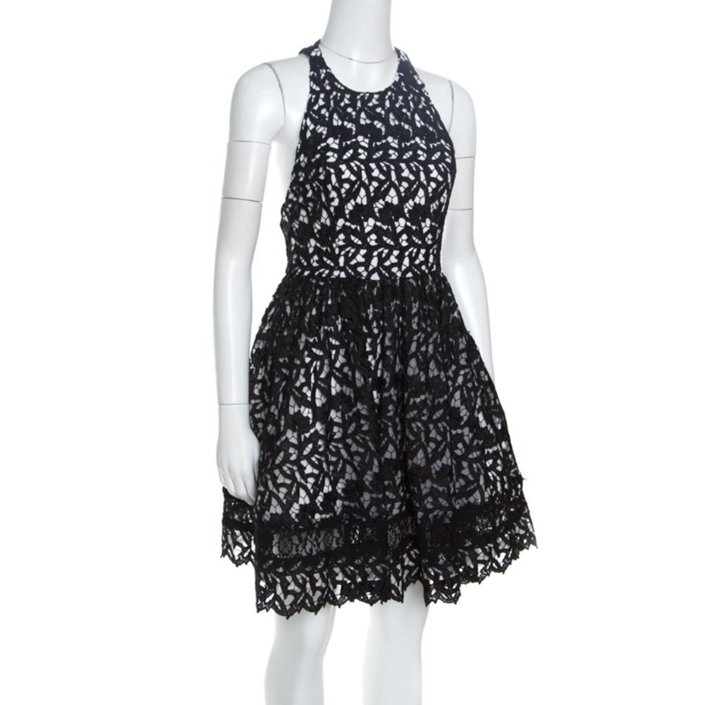 Alice + Olivia Black Lace Mariel Dress, Size 4